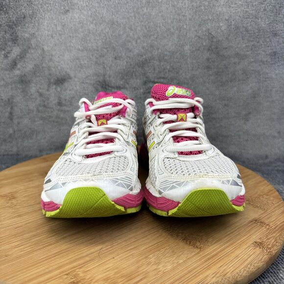 Asics GT-2000 Running Shoes Womens Size 6 White Pink Neon Yellow Stability - Picture 2 of 11